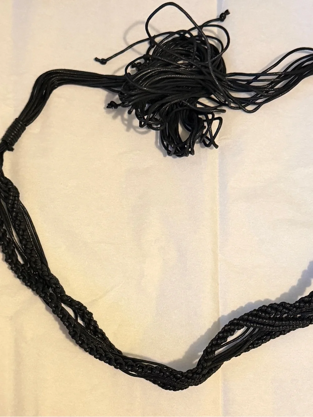 NEW Elan Crochet Belt in Black / 36 inches